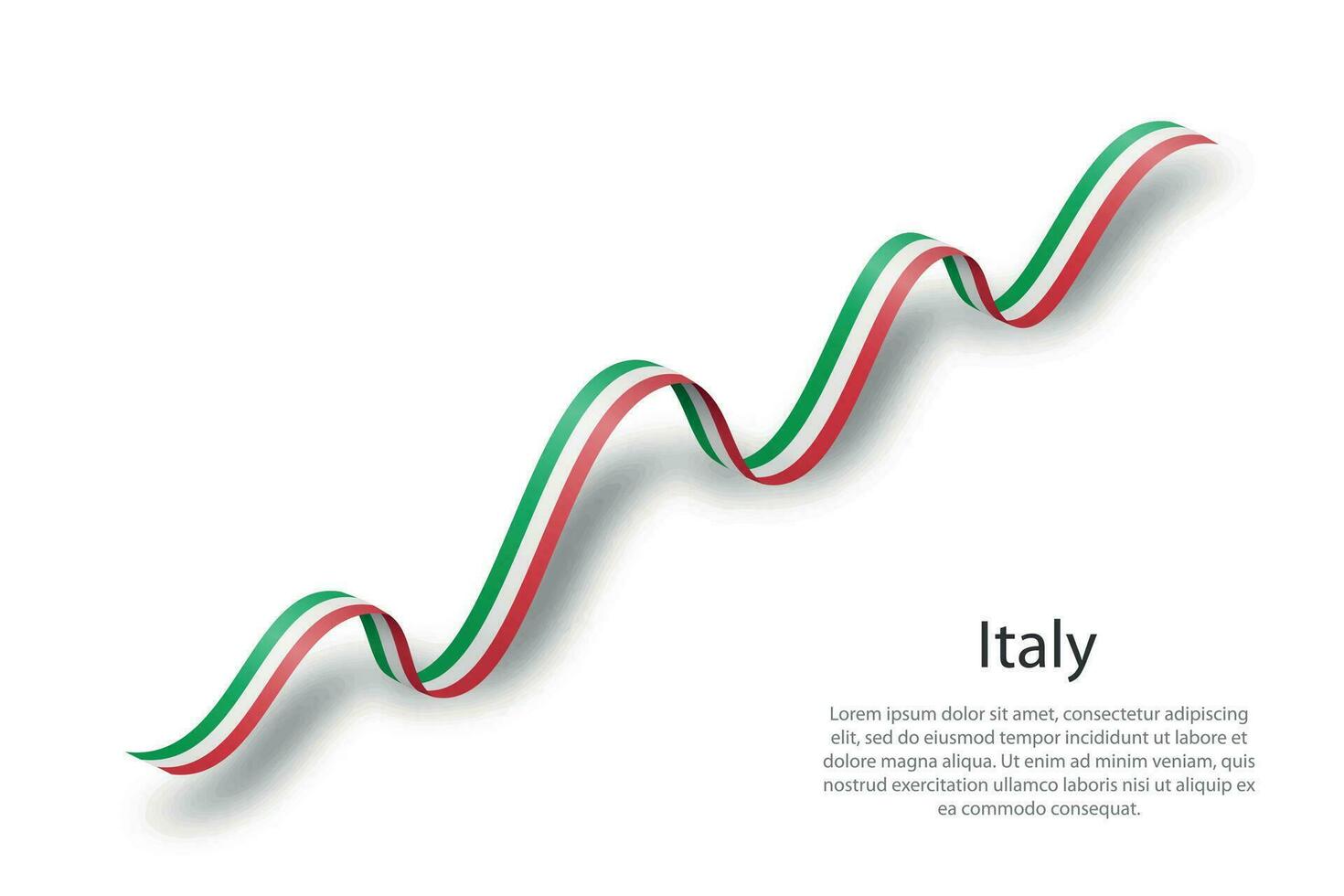 acenando fita ou bandeira com bandeira Itália vetor