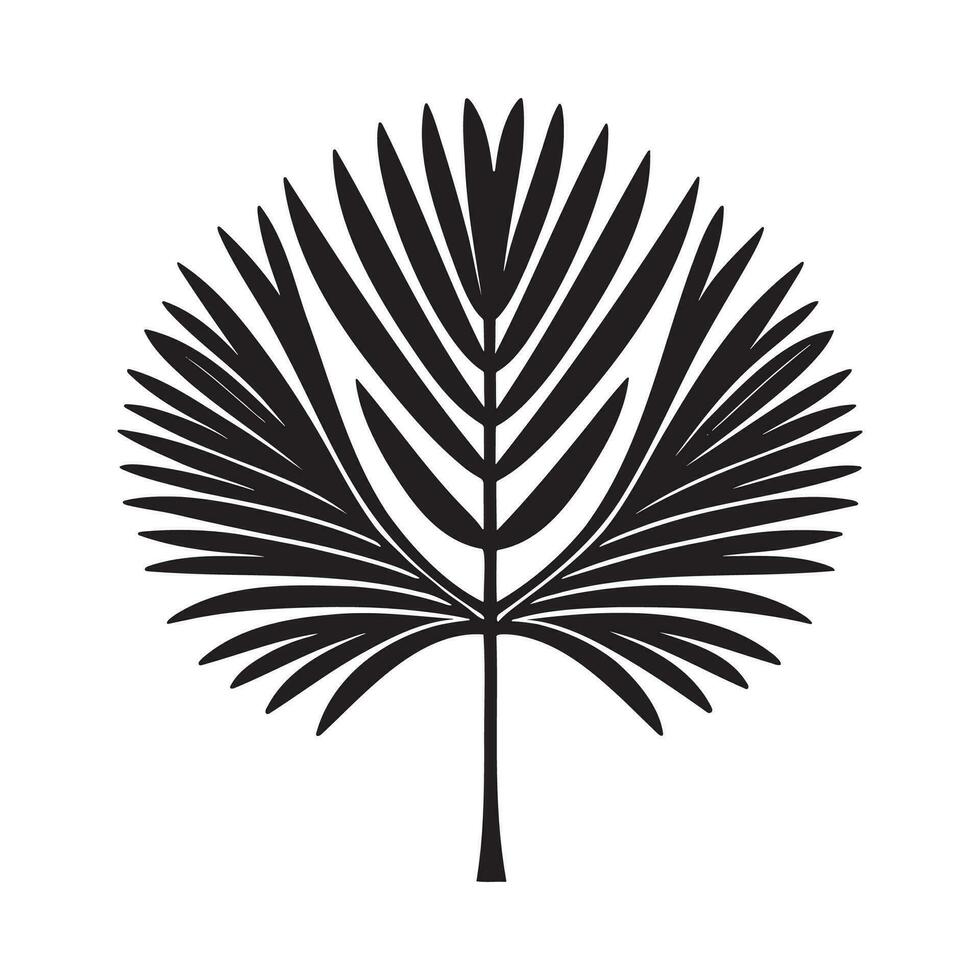 Palma folha silhueta logotipo isolado em branco fundo vetor