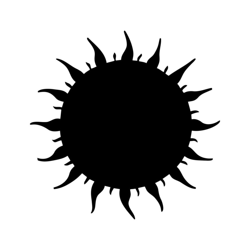 Sol silhueta logotipo isolado em branco fundo vetor