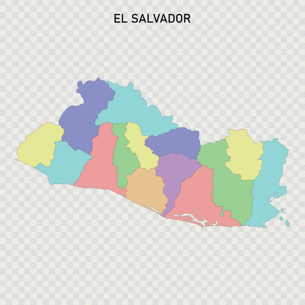 isolado colori mapa do el salvador com fronteiras vetor