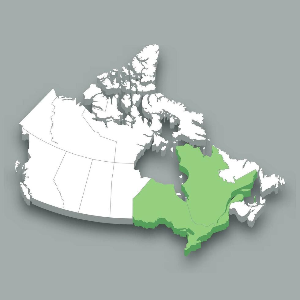 central Canadá região localização dentro Canadá mapa vetor