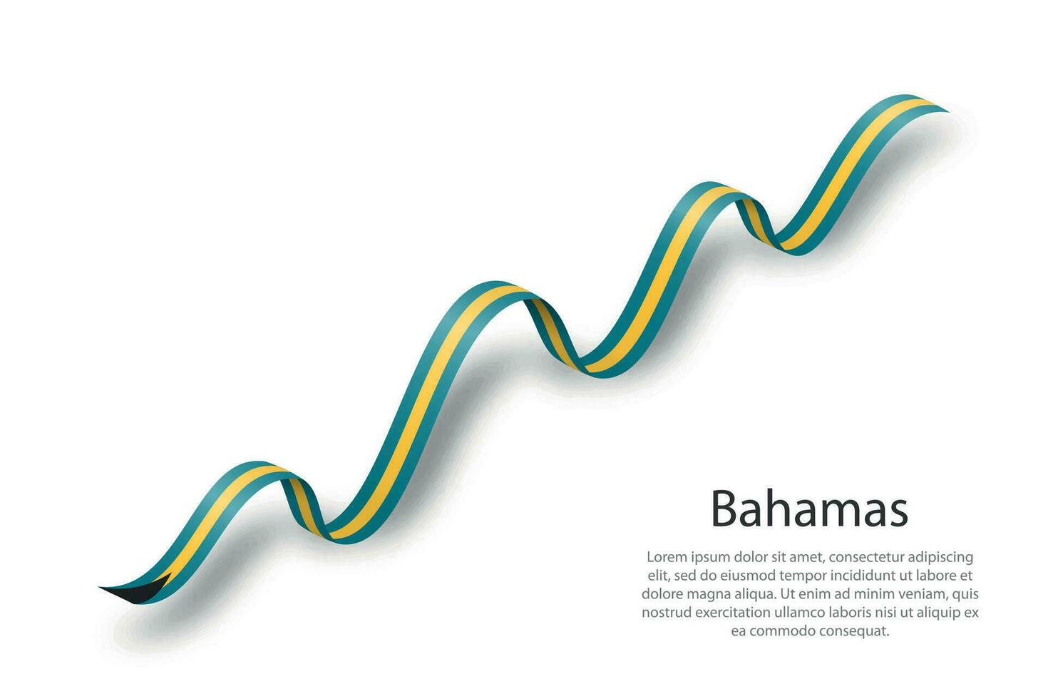 acenando a fita ou banner com bandeira das bahamas vetor