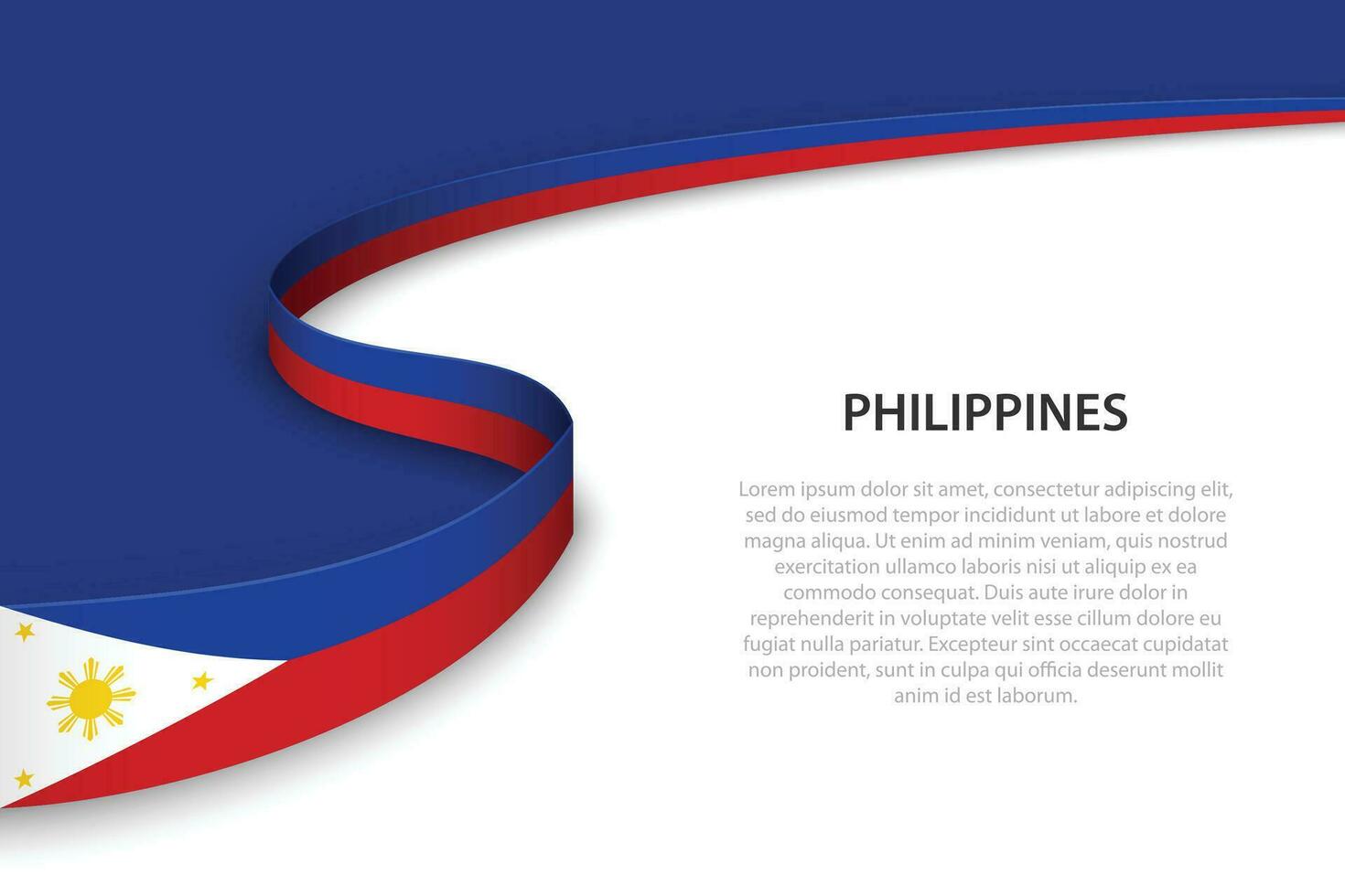 onda bandeira do Filipinas com copyspace fundo vetor