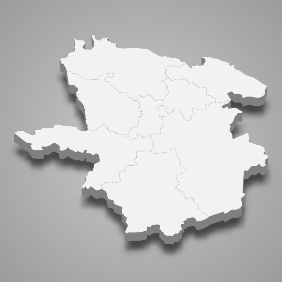 3d isométrico mapa do laane-viru município é uma região do Estônia vetor