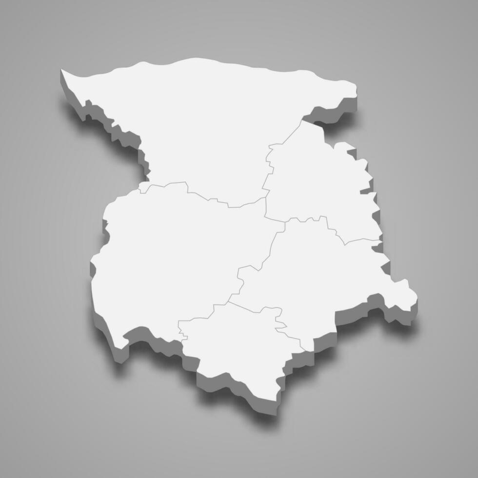 3d isométrico mapa do marijampole município é uma região do Lituânia vetor