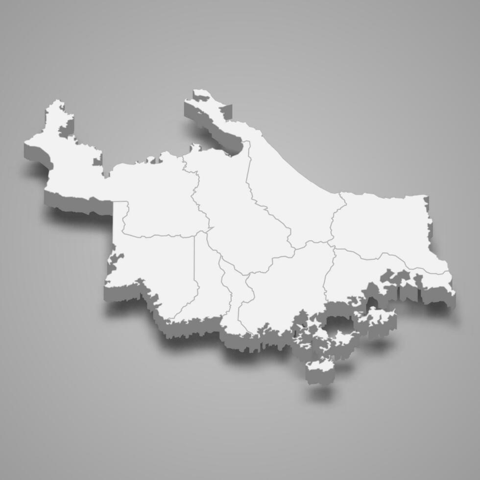 3d isométrico mapa do ngabe-bugle é uma província do Panamá vetor