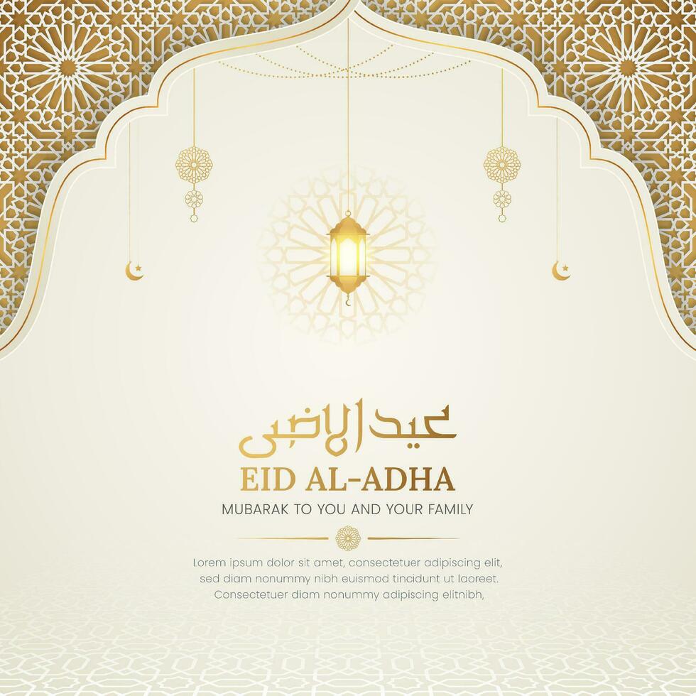 eid al-adha Mubarak islâmico ornamental social meios de comunicação postar Projeto vetor