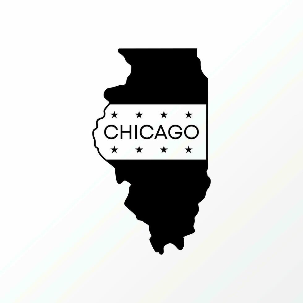 logotipo Projeto gráfico conceito criativo abstrato Prêmio livre vetor estoque simples único Chicago mapas com nome. relacionado para americano nação ponto Lugar, colocar