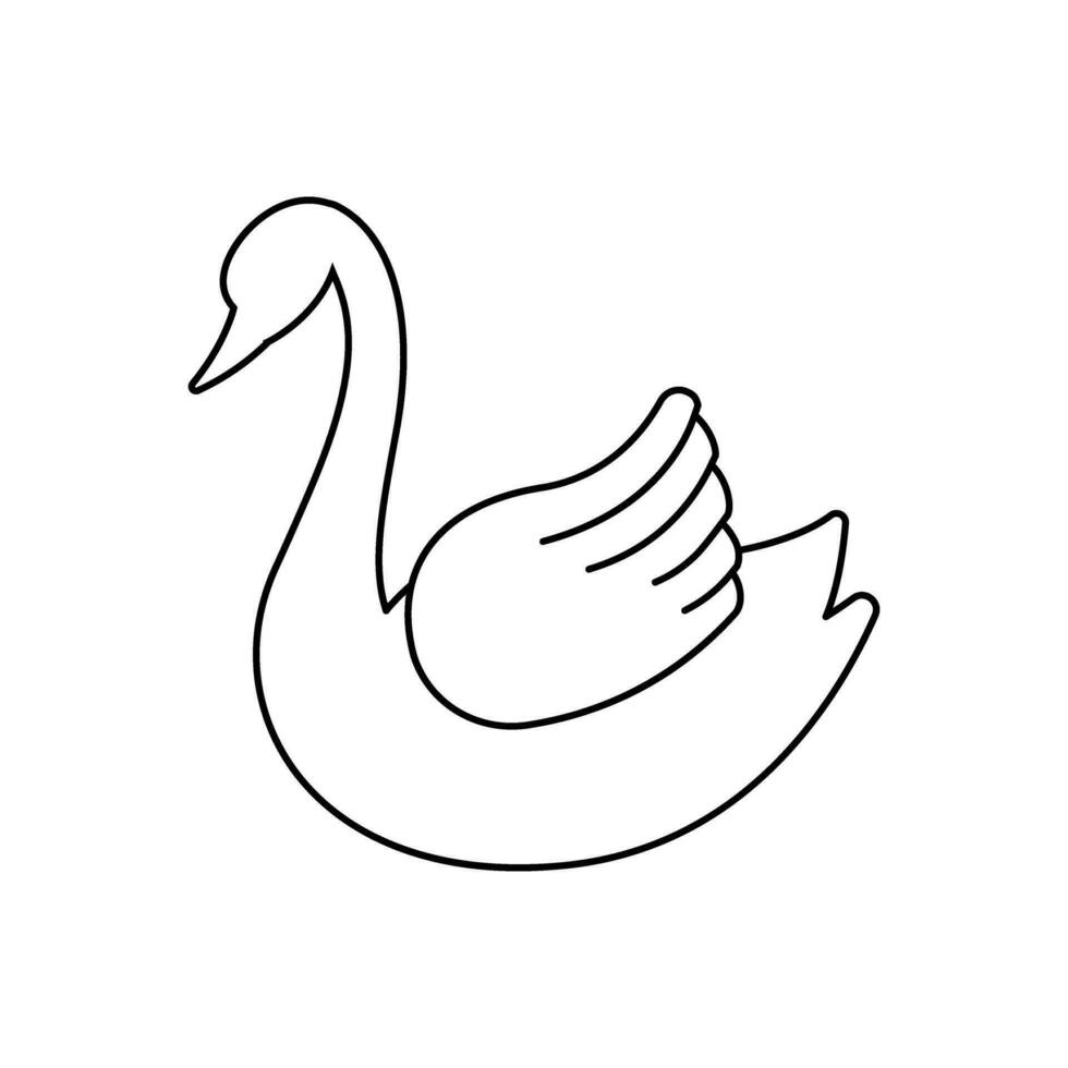 cisne vetor ícone. pássaro ilustração placa. lagoa símbolo ou logotipo.