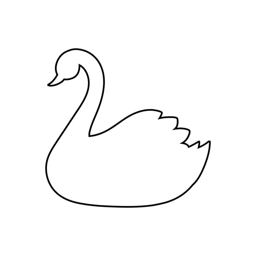 cisne vetor ícone. pássaro ilustração placa. lagoa símbolo ou logotipo.