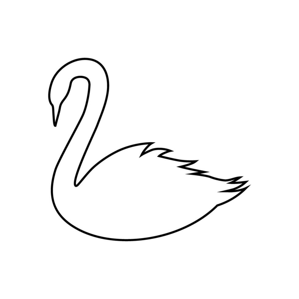 cisne vetor ícone. pássaro ilustração placa. lagoa símbolo ou logotipo.