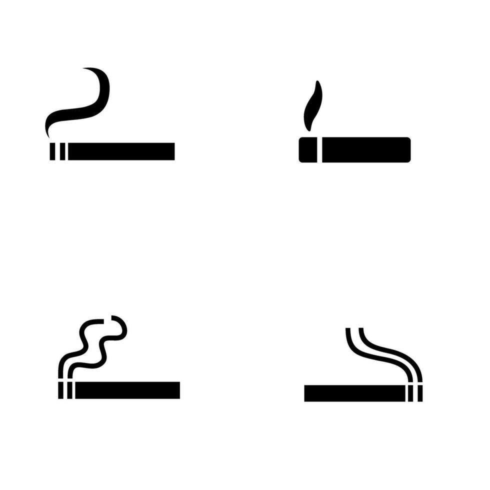 cigarro ícone vetor definir. fumaça ilustração placa coleção. cigarro fumaça símbolo ou logotipo.