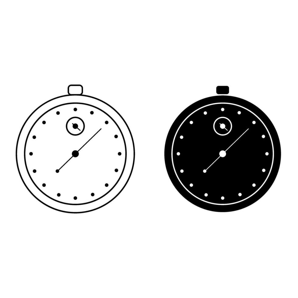 contagem regressiva ícone vetor definir. passagem do Tempo ilustração placa coleção. relógio símbolo.