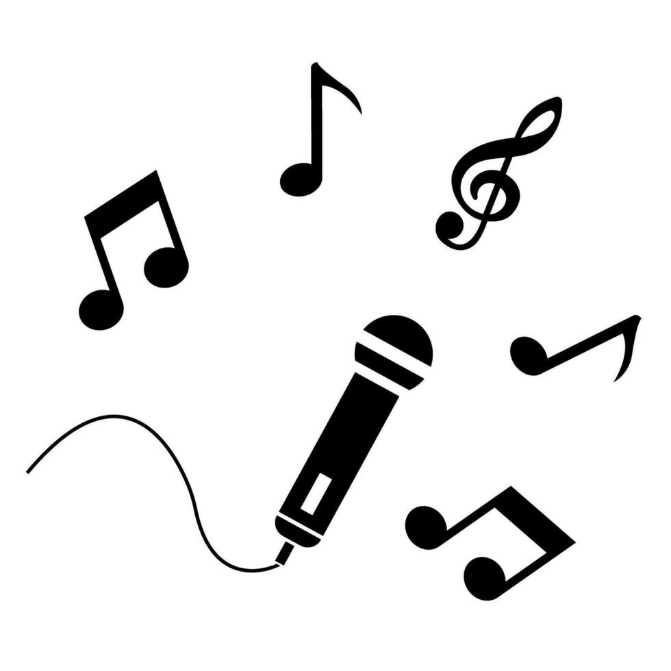 karaokê ícone vetor definir. música ilustração placa coleção. cantando símbolo.
