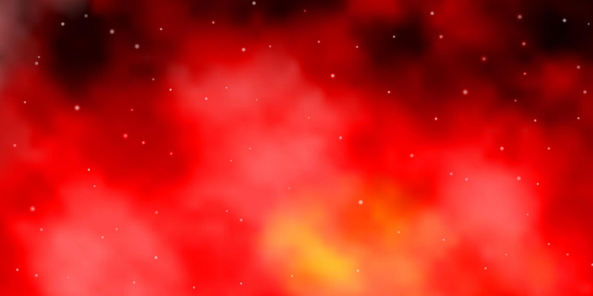 fundo vector vermelho-escuro amarelo com estrelas pequenas e grandes ilustração colorida com design abstrato de estrelas gradientes para a promoção de seus negócios