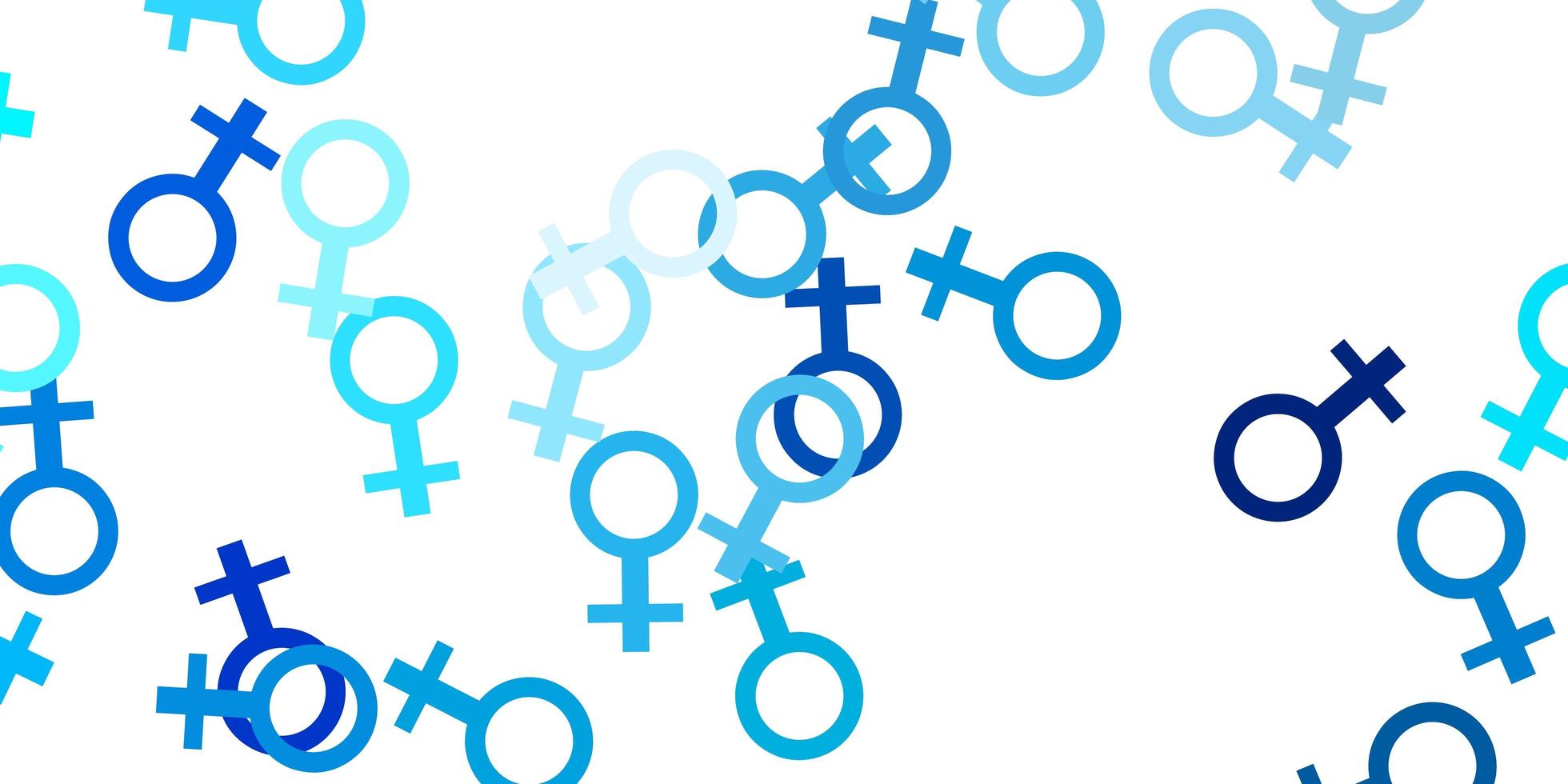 textura vector azul claro com símbolos dos direitos das mulheres
