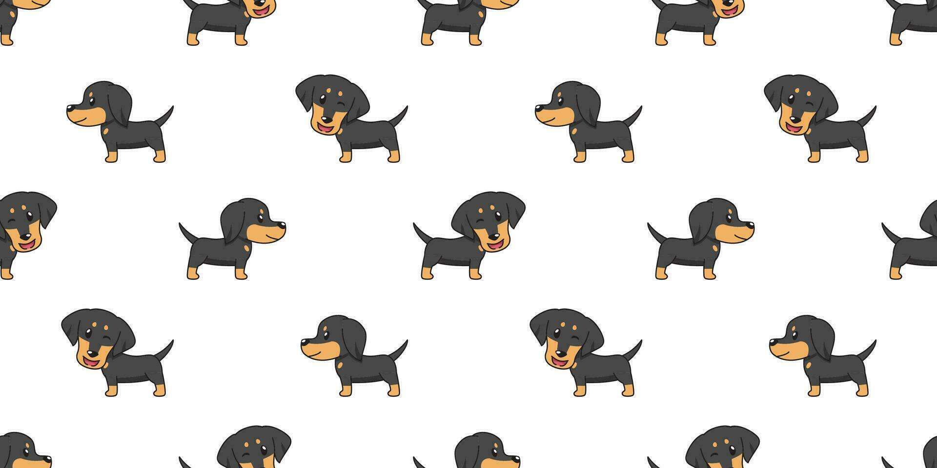 vetor desenho animado dachshund cachorro desatado padronizar fundo