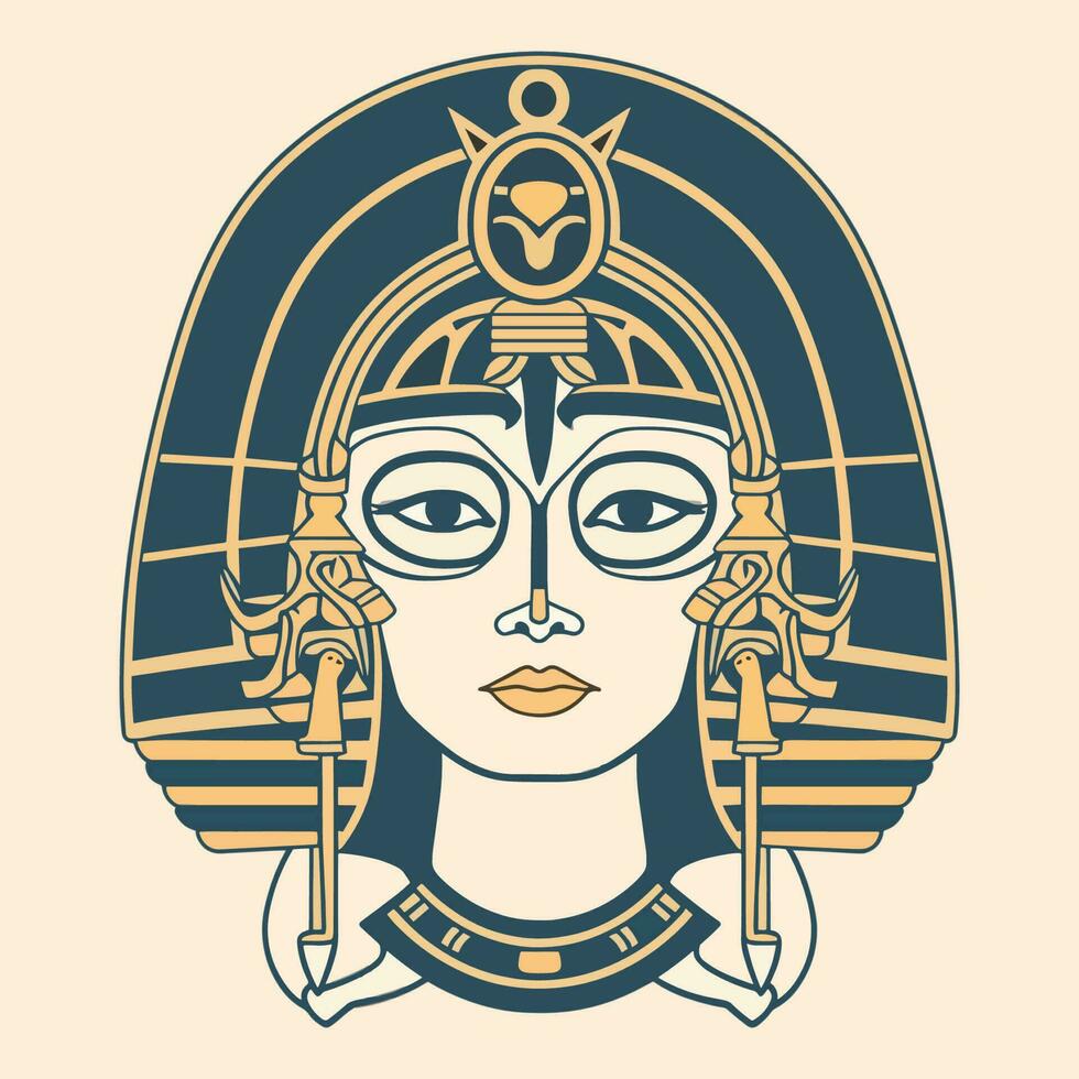 Egito Cleópatra ilustração é régio e cativante, perfeito para desenhos este incorporar poder e força vetor