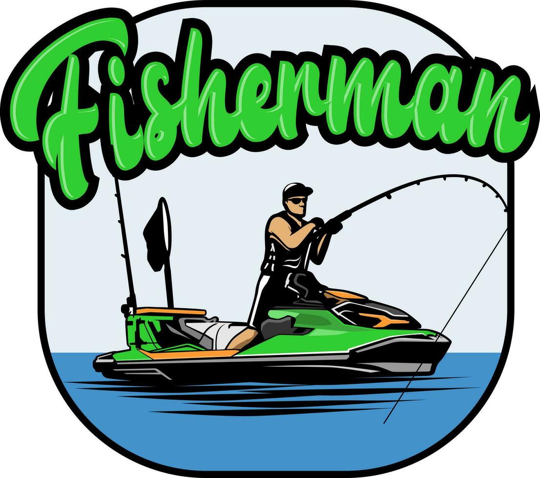 pescaria água Esportes Projeto logotipo ilustração vetor