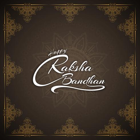 Resumo feliz Raksha bandhan elegante texto design plano de fundo vetor