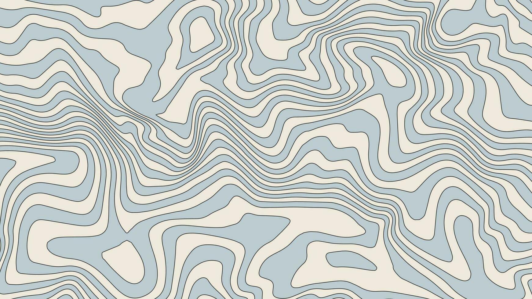 groovy abstrato horizontal fundo com bege e azul ondas. na moda vetor ilustração dentro retro estilo anos 60, anos 70. legal despojado psicodélico pano de fundo