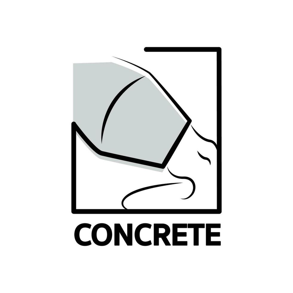 logotipo do cimento e concreto para projeto, ilustração, ícone, construção e transporte vetor