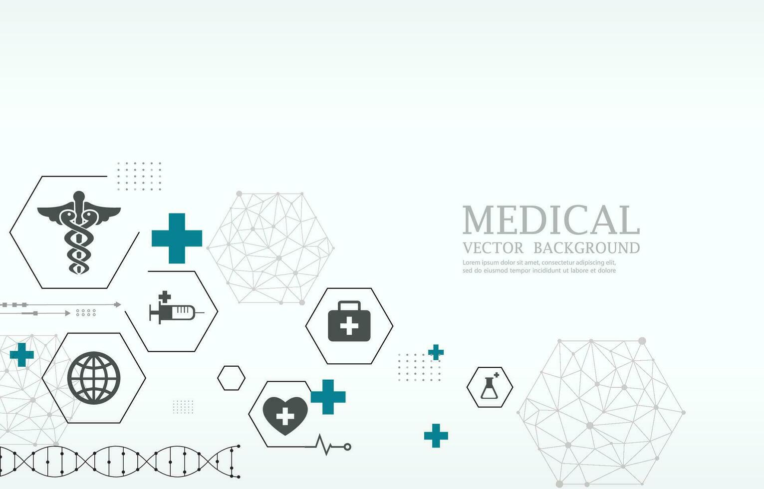 tecnologia médico vetor.médico icons.white background.geometric forma. vetor