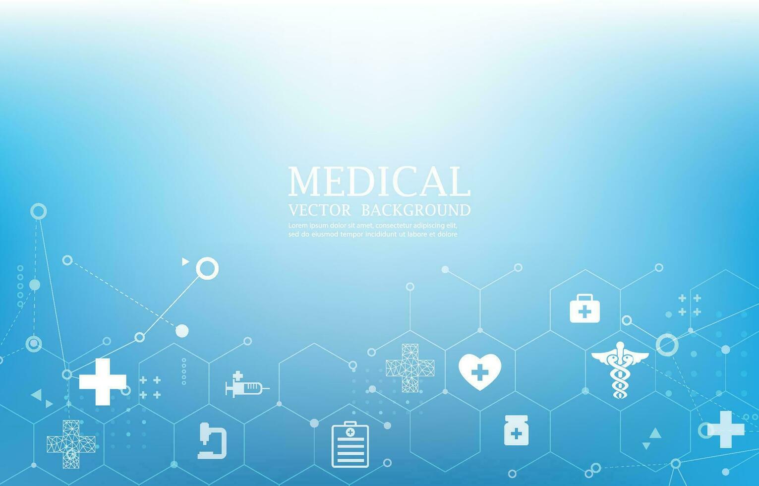 moderno azul médico background.futuristic.medical icons.technology papel de parede. vetor