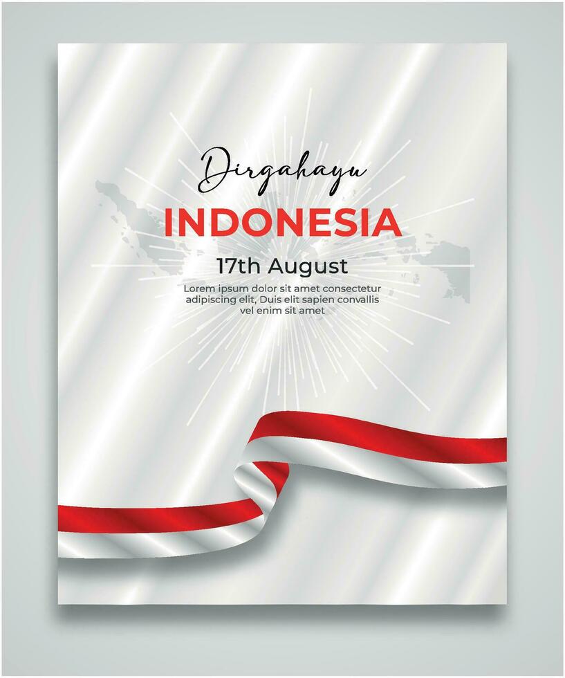 modelo de pôster do dia da independência da Indonésia vetor