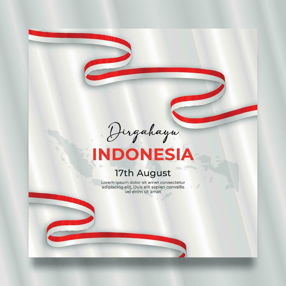 Indonésia independência dia social meios de comunicação postar modelo vetor