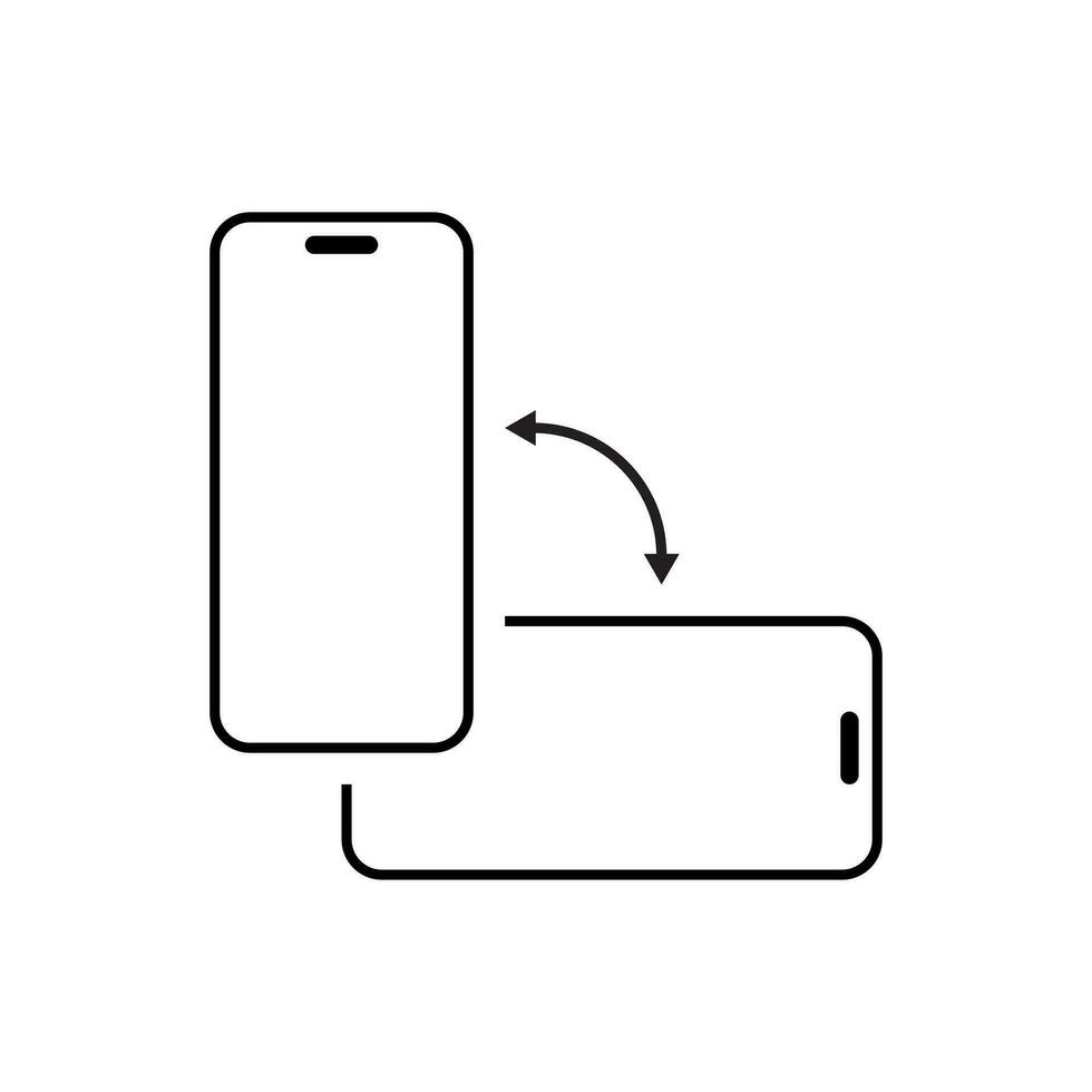 Smartphone tela rodar ícone vetor. Móvel telefone rotação botão. vertical e horizontal gadget placa símbolo vetor