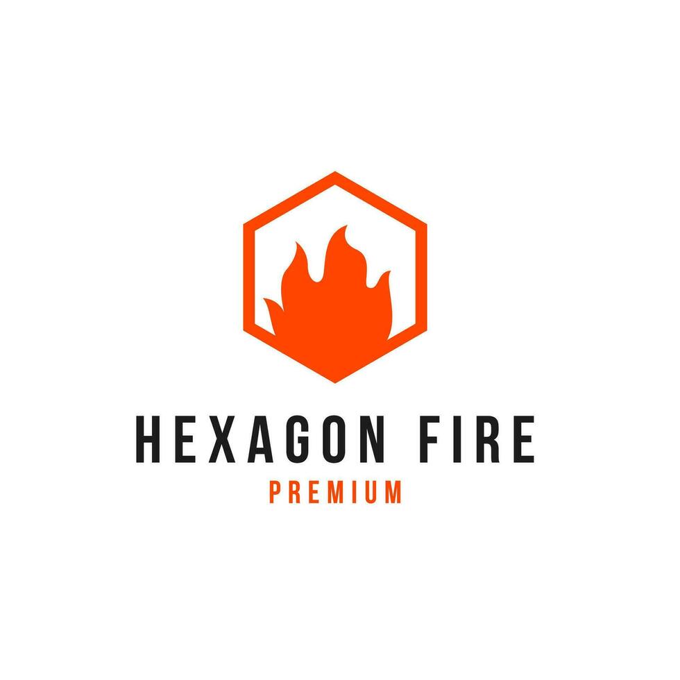 criativo hexágono fogo chama logotipo Projeto conceito vetor ilustração símbolo ícone