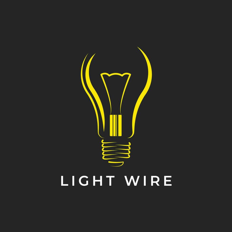lâmpada linha vetor logotipo modelo arte eco energia energia eletricidade ideia conceito