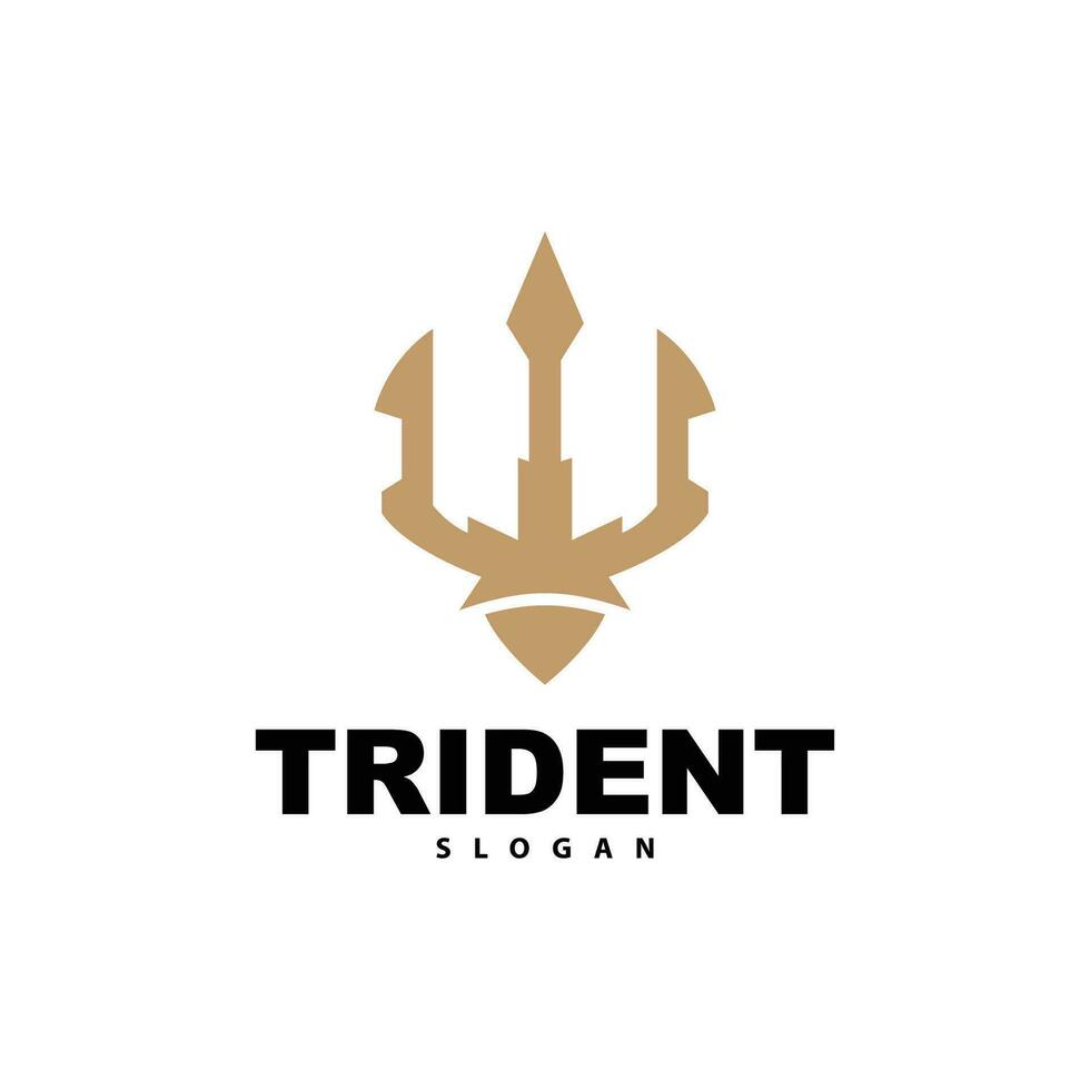 tridente logotipo, vetor Magia lança do Poseidon Netuno, triton rei projeto, modelo ícone marca ilustração