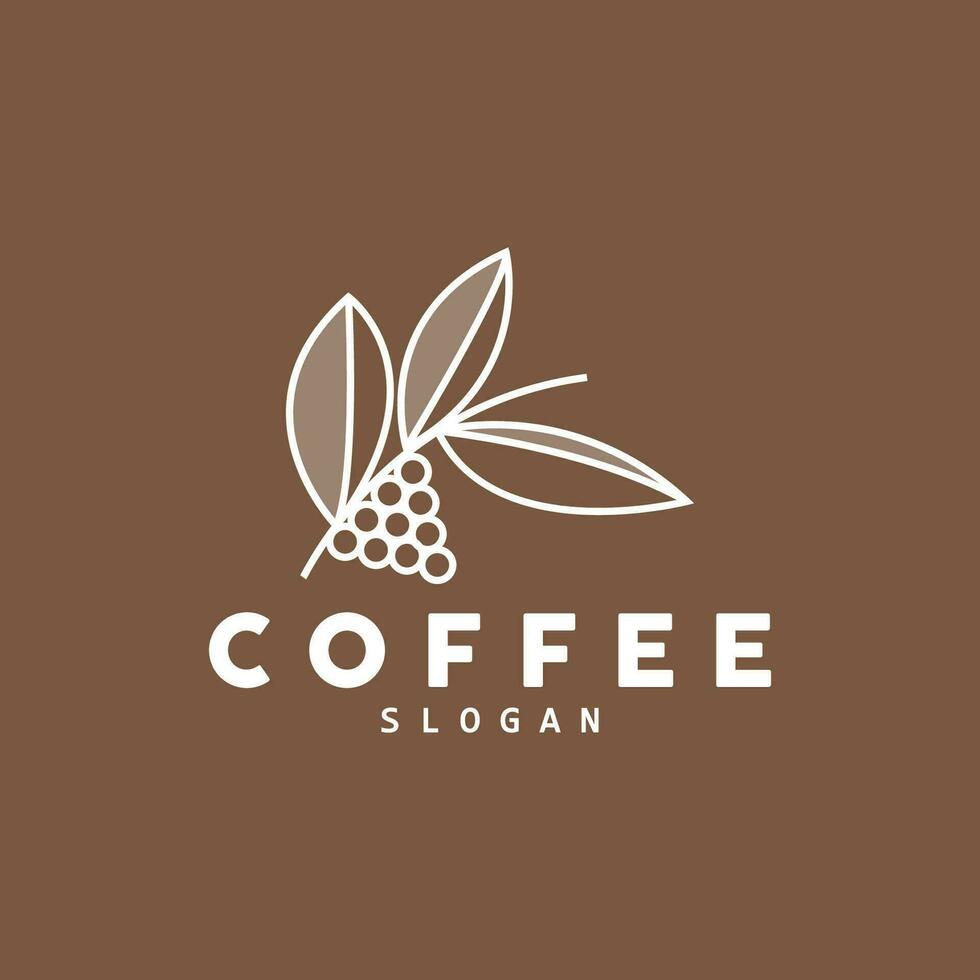 design de logotipo de bebida de feijão de café em ilustração vetorial de cor marrom vetor