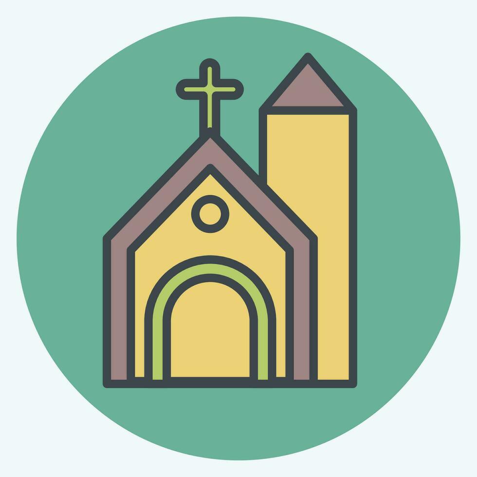 ícone igreja. relacionado para céltico símbolo. cor companheiro estilo. simples Projeto editável. simples ilustração vetor