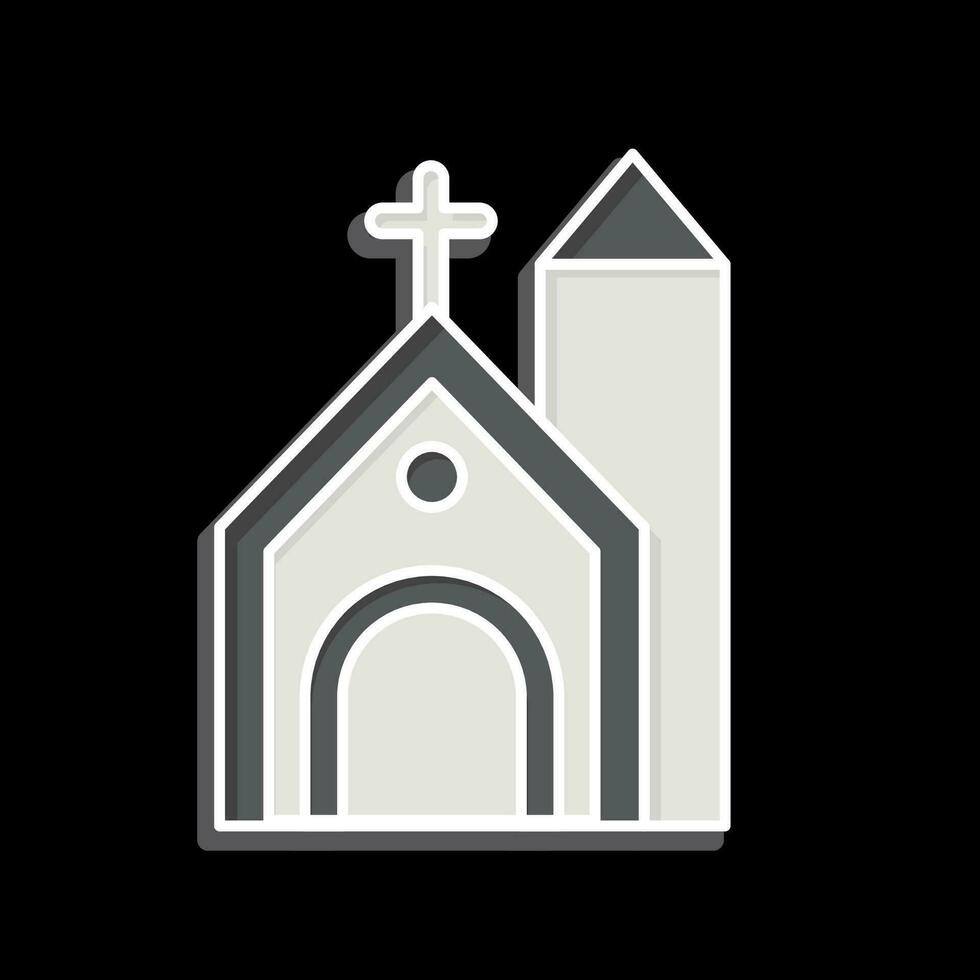 ícone igreja. relacionado para céltico símbolo. lustroso estilo. simples Projeto editável. simples ilustração vetor