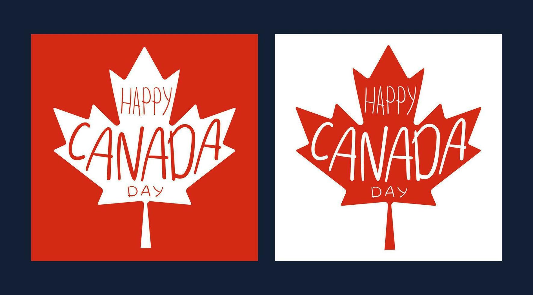 feliz Canadá dia cumprimento cartões letras vetor ilustração