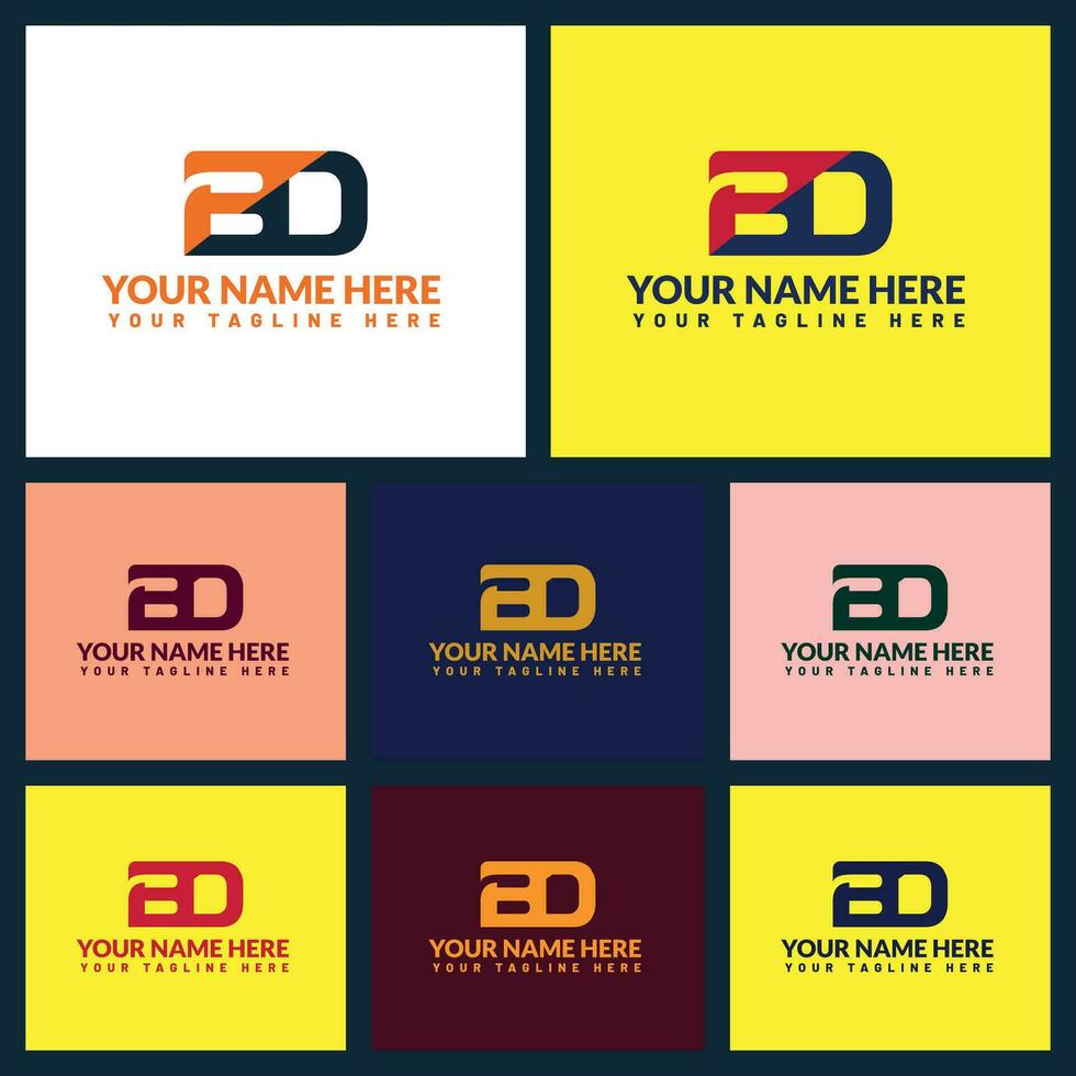 bd carta logotipo ou bd texto logotipo e bd palavra logotipo Projeto. vetor