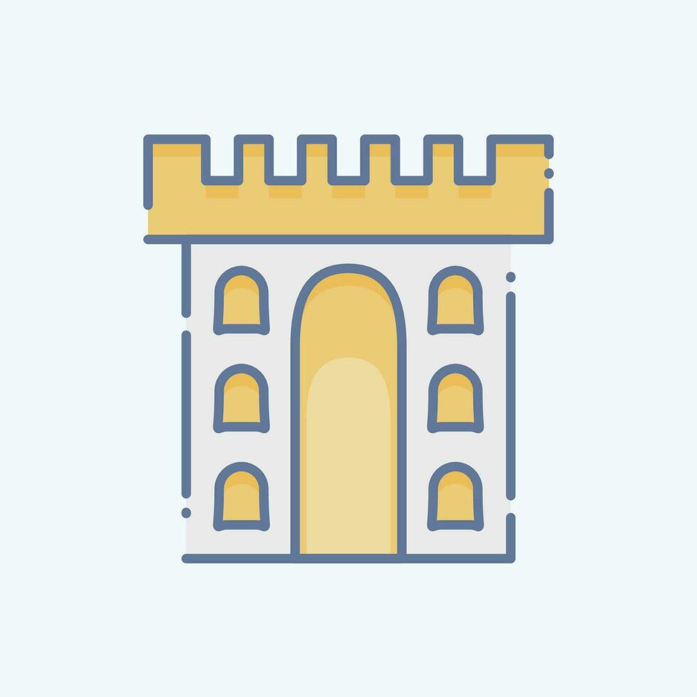 ícone castelo. relacionado para céltico símbolo. rabisco estilo. simples Projeto editável. simples ilustração vetor