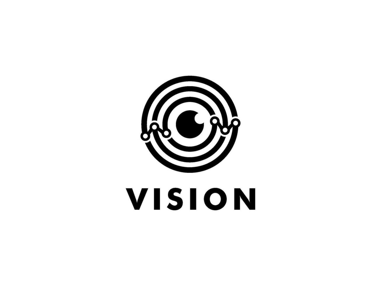 visão tecnologia logotipo vetor modelo