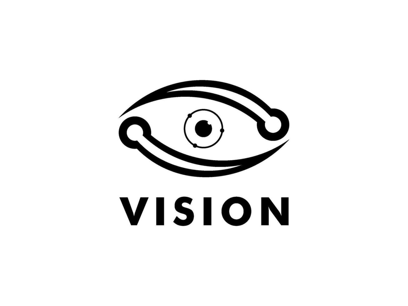 visão tecnologia logotipo vetor modelo