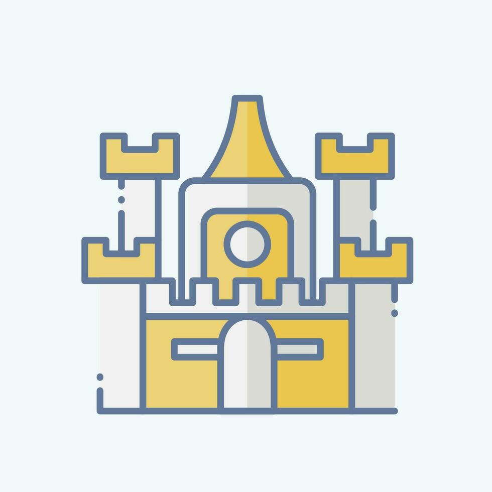 ícone castelo. relacionado para alojamentos símbolo. rabisco estilo. simples Projeto editável. simples ilustração vetor
