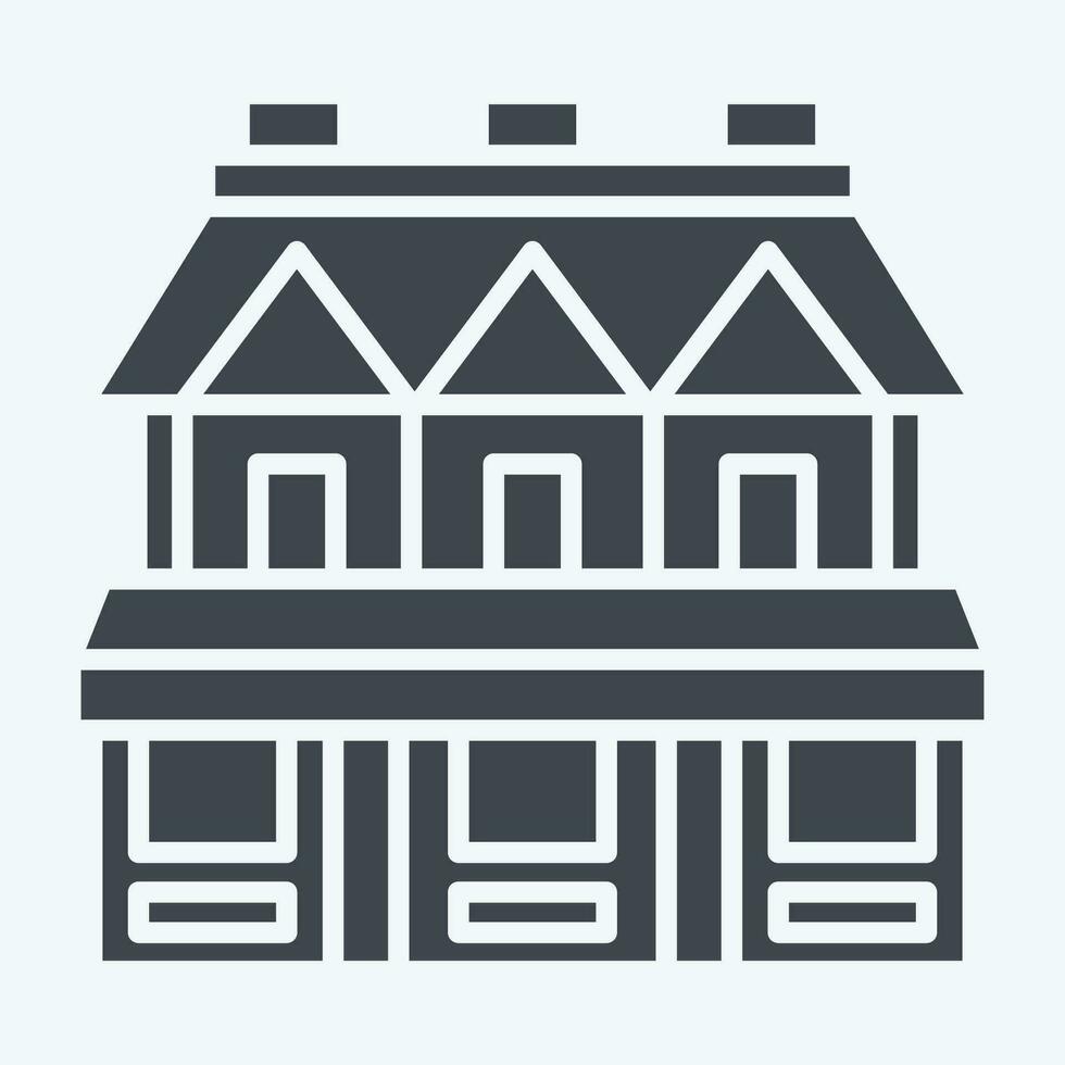 ícone Cidade casa. relacionado para alojamentos símbolo. glifo estilo. simples Projeto editável. simples ilustração vetor