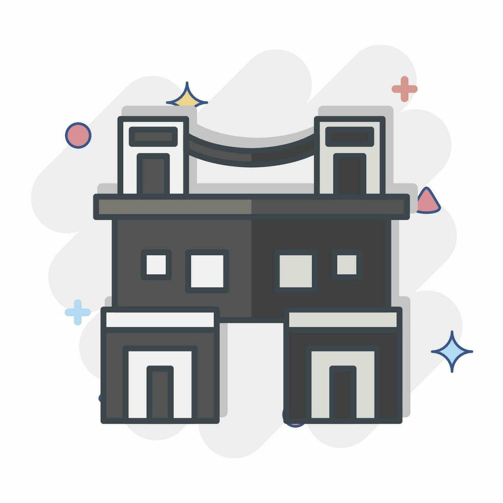 ícone Cidade lar. relacionado para alojamentos símbolo. quadrinho estilo. simples Projeto editável. simples ilustração vetor