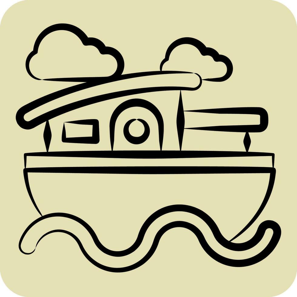 ícone casa barco. relacionado para alojamentos símbolo. mão desenhado estilo. simples Projeto editável. simples ilustração vetor