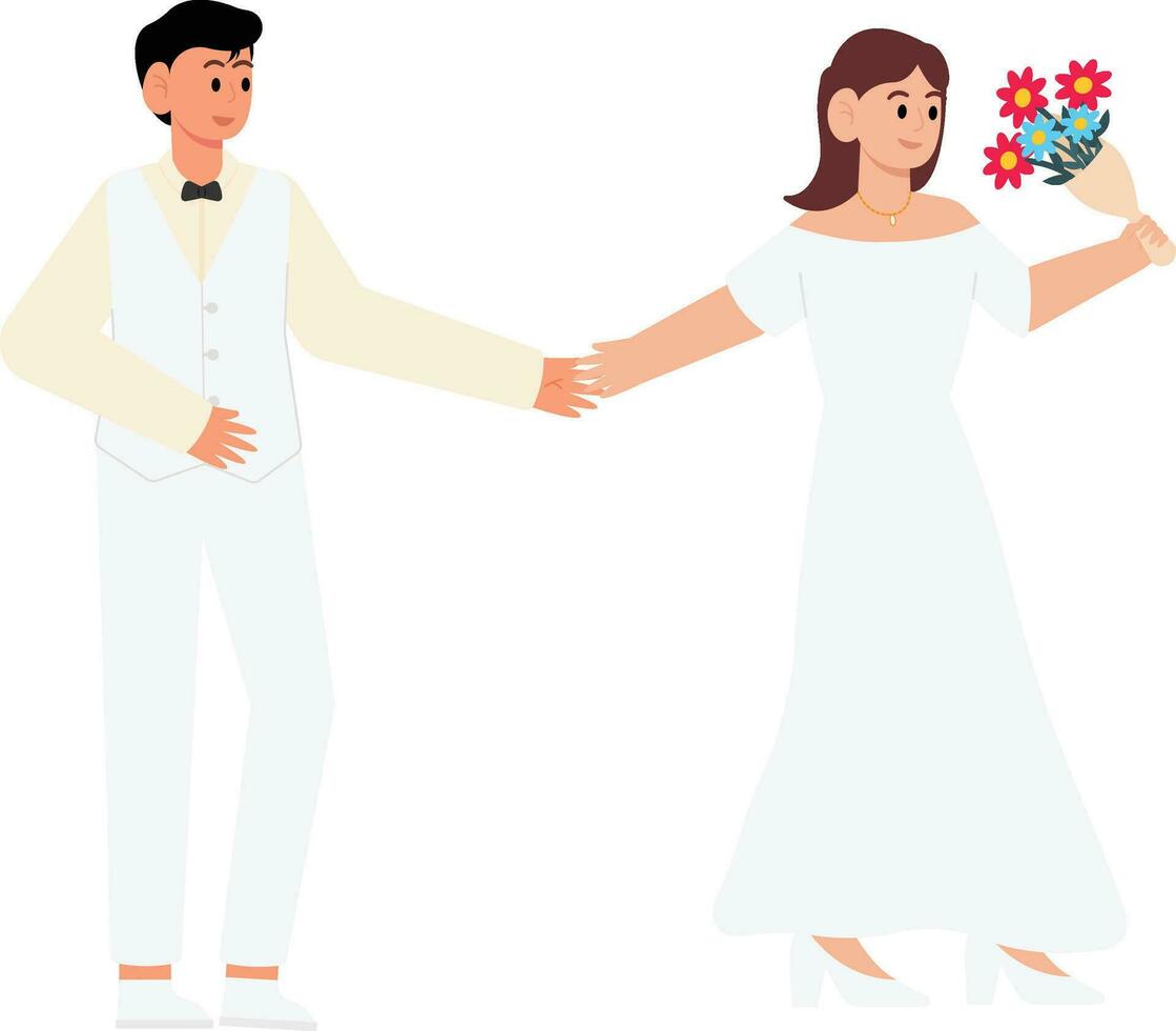 Casamento pose convida a noivo ilustração vetor