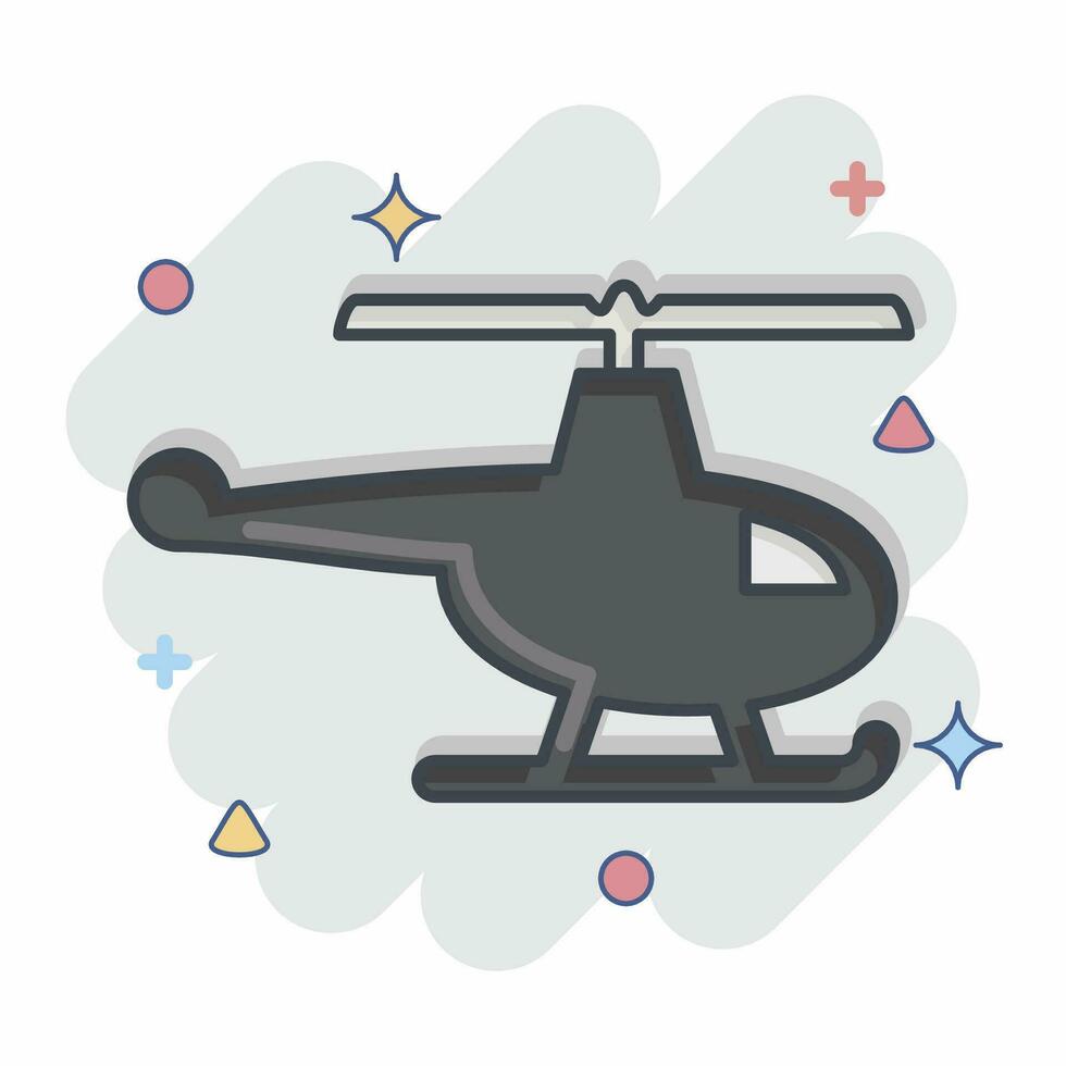 ícone helicóptero. relacionado para zangão símbolo. quadrinho estilo. simples Projeto editável. simples ilustração vetor