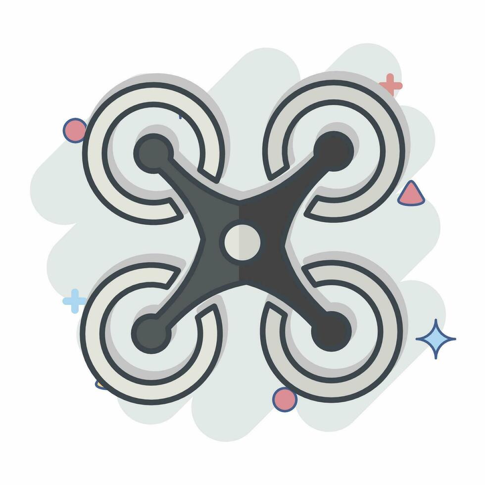 ícone quadricóptero. relacionado para zangão símbolo. quadrinho estilo. simples Projeto editável. simples ilustração vetor