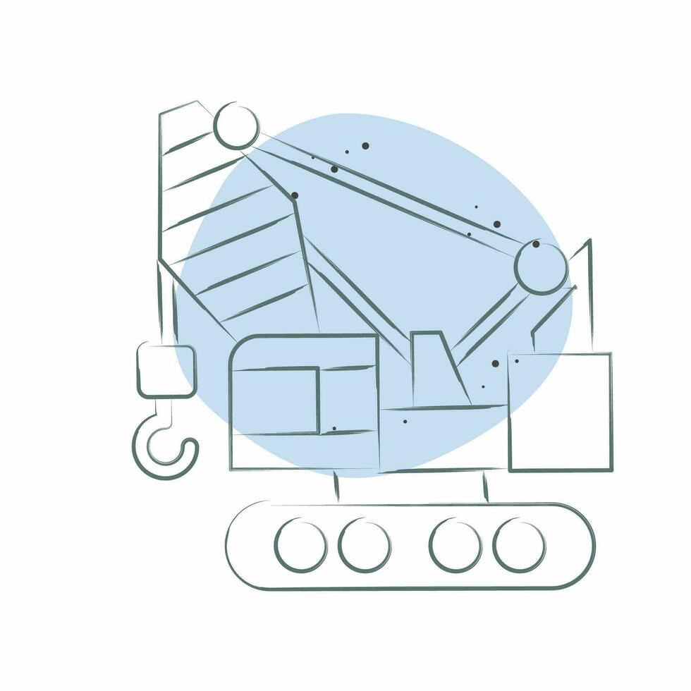 ícone construção guindaste. relacionado para construção veículos símbolo. cor local estilo. simples Projeto editável. simples ilustração vetor
